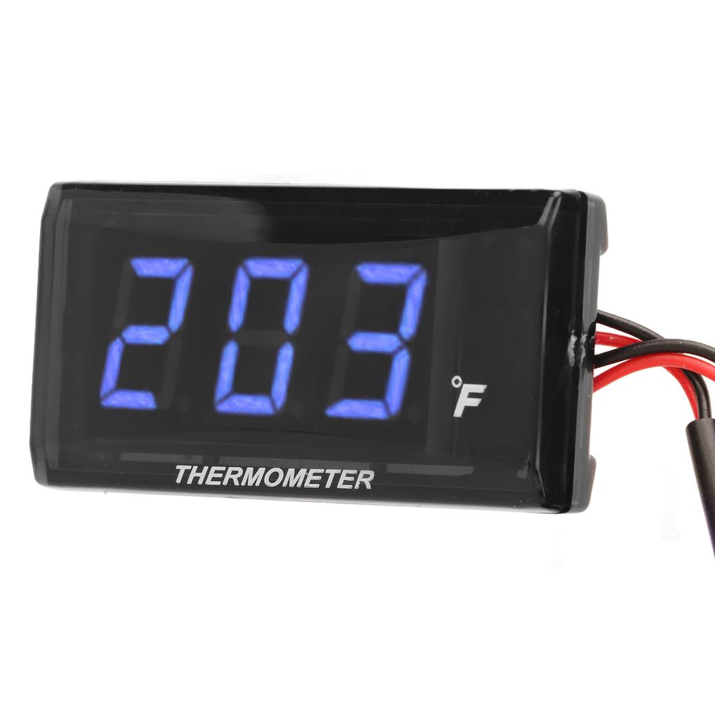 Motorcycle Digital Water Temperature Gauge   Thin   12V LCD With 18mm Sensor Adapter for Most Motorbikes