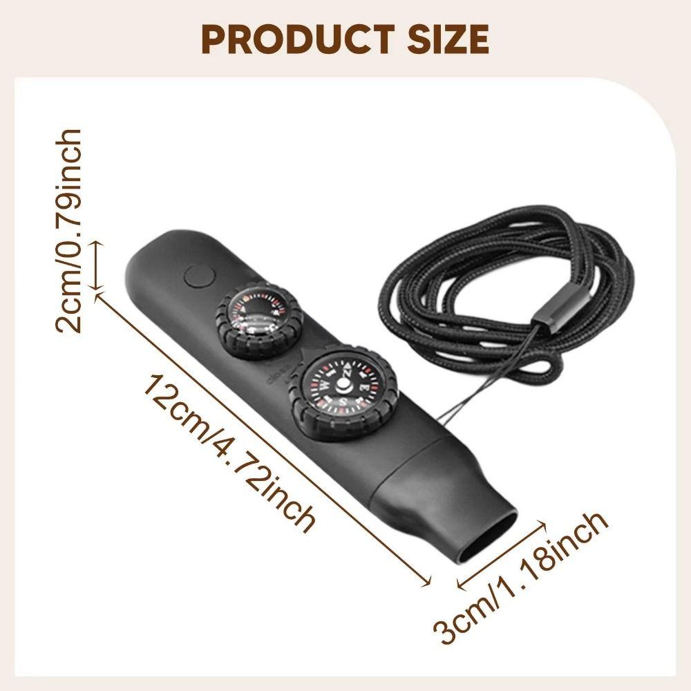 5-in-1 Emergency Survival Whistle Compass Multifunction Outdoor Survival Whistle Tools High Decibel 5-in-1 Emergency Whistle
