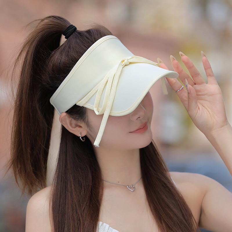 Summer Uv Protection Sun Hat With Butterfly Knot For Women Casual Outdoor Wear