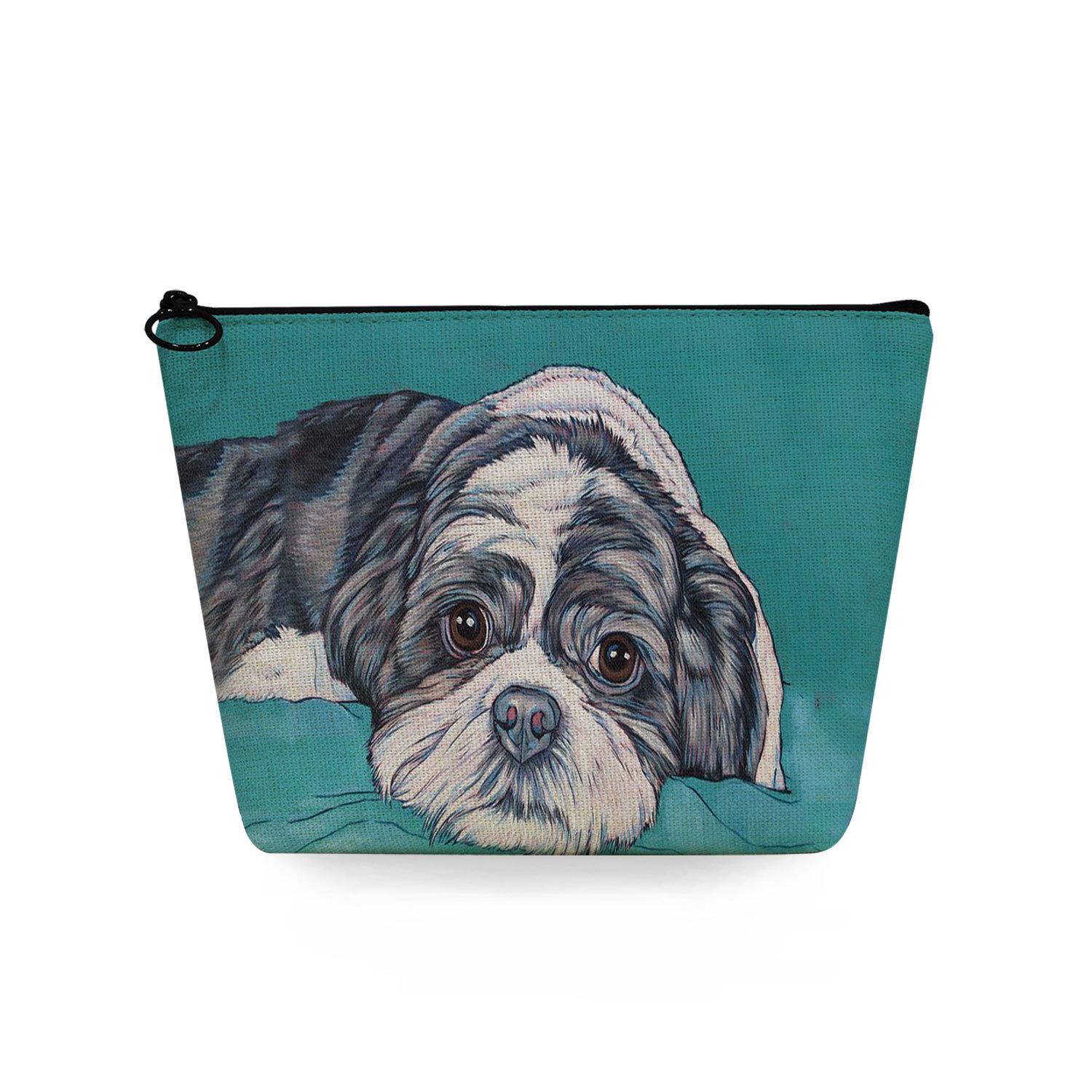 Creative dog printed storage bag, love wash bag, simple travel men s and women s cosmetic bag