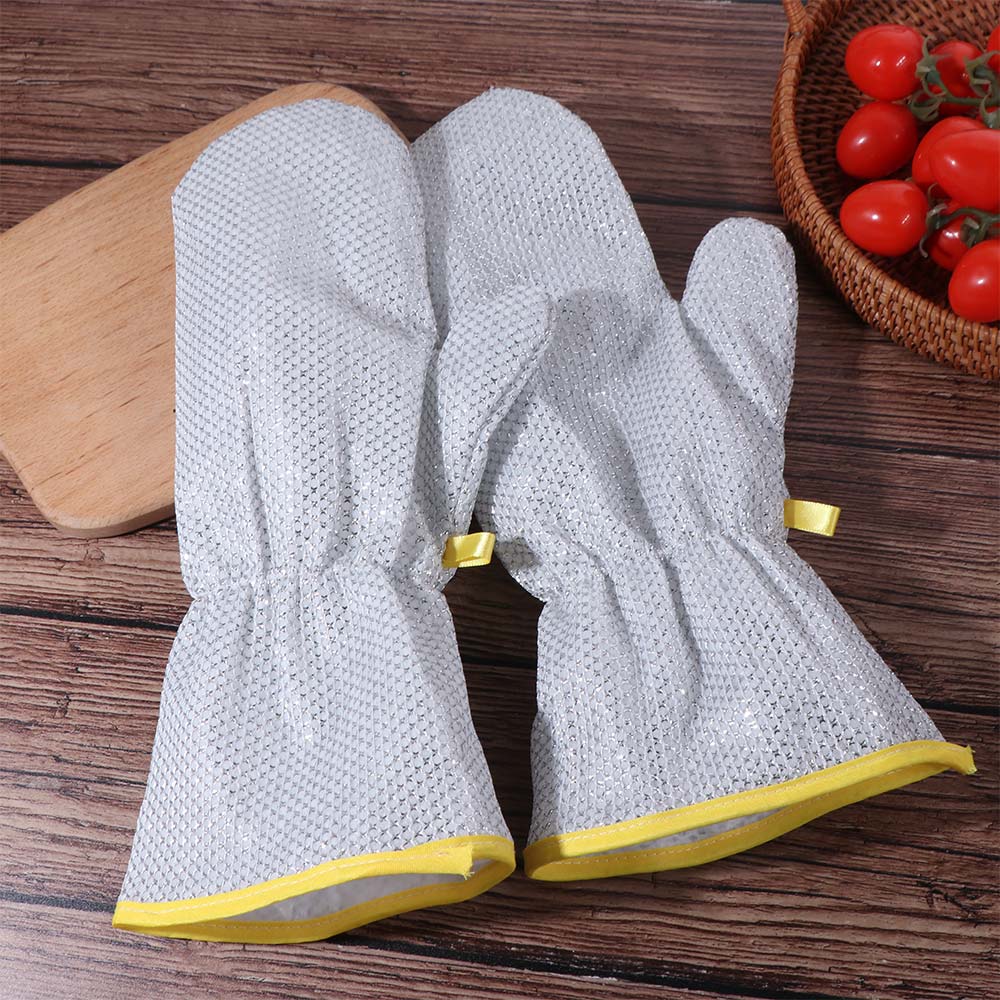 6PCS Extended Design Steel Wire Gloves Waterproof Cleaning Gloves Dishwashing Gloves  Kitchen Use