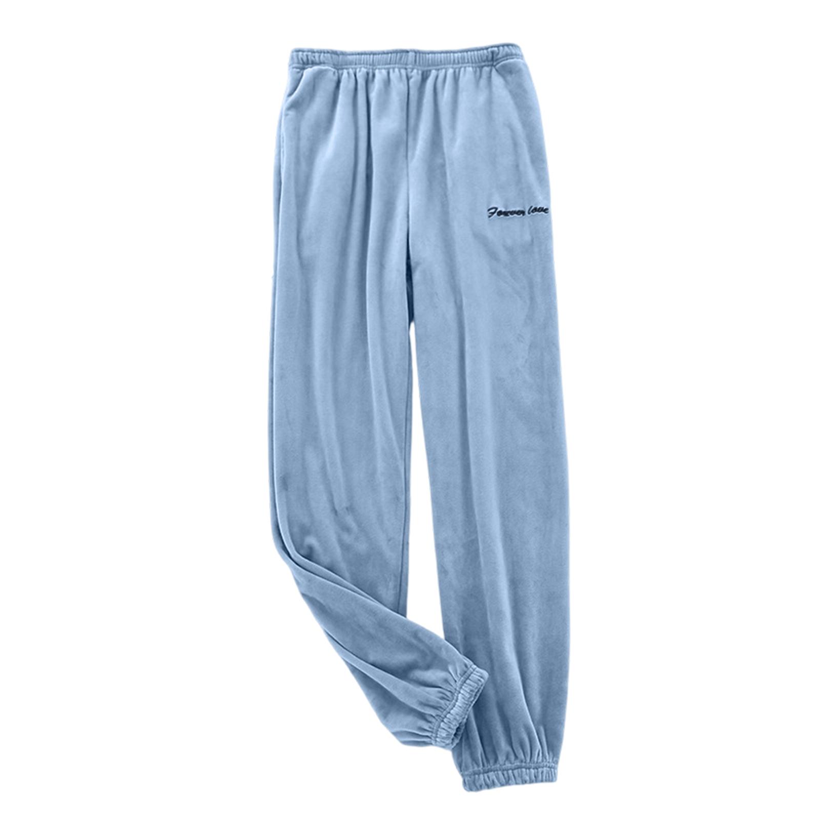 

Женские модные флисовые утепленные длинные пижамные брюки XL синий