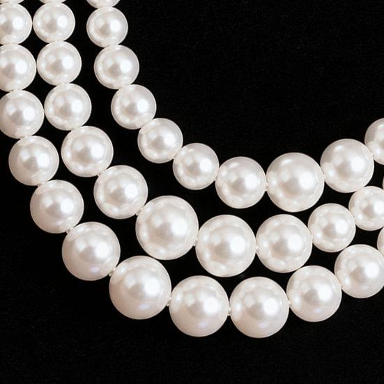 2Pcs/Set Women Jewelry Gift, Three-Layer Imitation Pearl Choker Necklace And Hook Earrings, Adjustable Chain Length Necklace Earrings Set