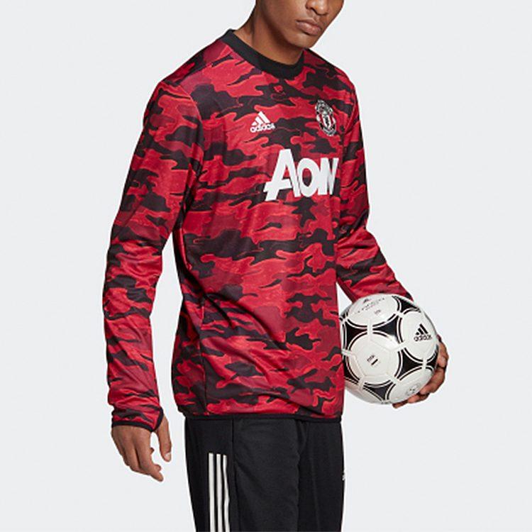 adidas Manchester United Sweatshirts Men's Red Crew Neck Moderate Regular FR6031