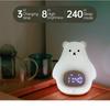 D2 Smarte Wecker Kinder Weihnachtsgeschenke USB Wiederaufladbar Weißer Bär Schlaftrainer für Kinder Baby LED Nachtlicht Silikon Touch