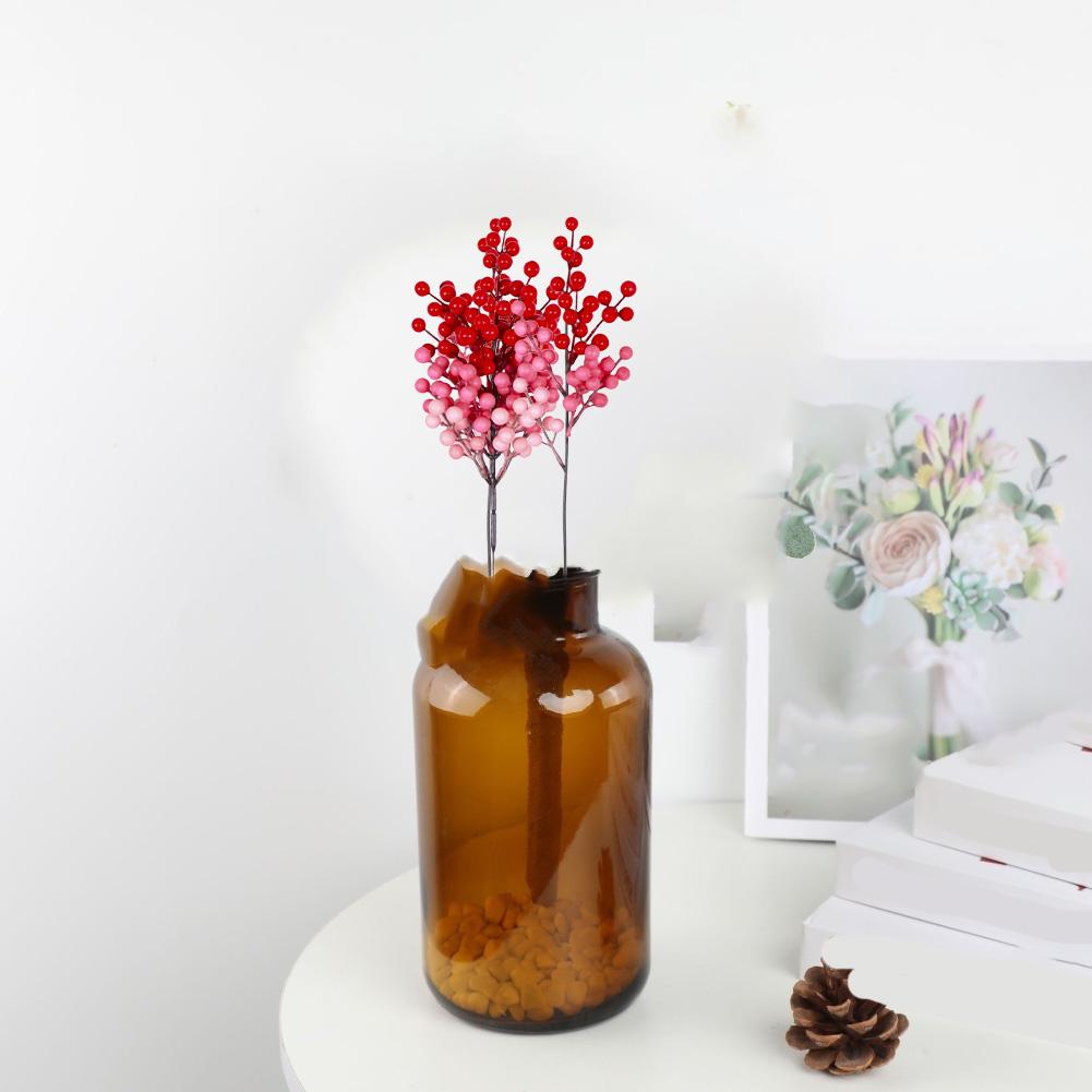 Set of 3 Artificial Red Berry Vines 40cm Long Decorative Garland Branches for Home Decoration and Seasonal Displays