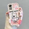 KEYSION Cartoon Cute Plush Embroidery Case for Redmi Note 11 Pro 5G 11S with Lanyard Silicone Shockproof Phone Cover for Redmi Note 12 Pro 4G