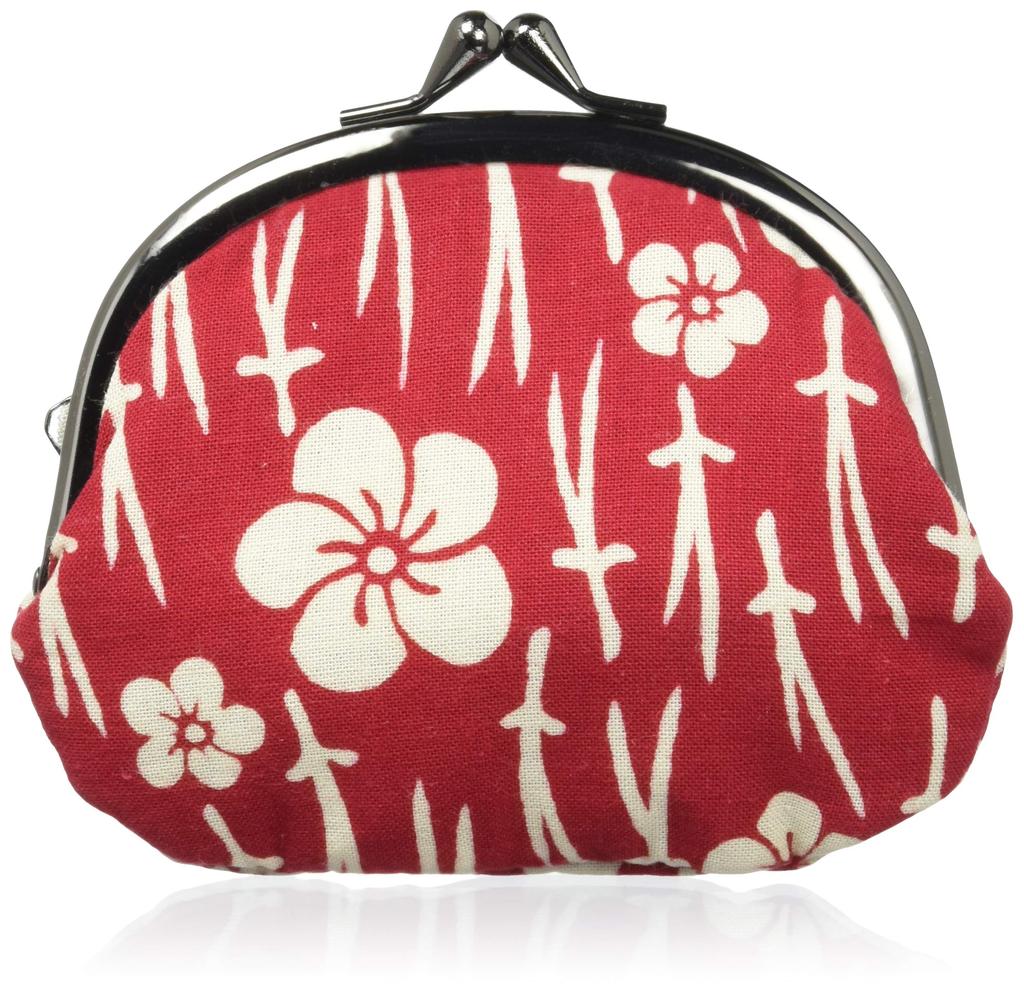 Maruzen Japanese Pattern Bleached Screw Plum Blossom 0 Wallet/Coin Case, 3.3-inch Clasp, Design,