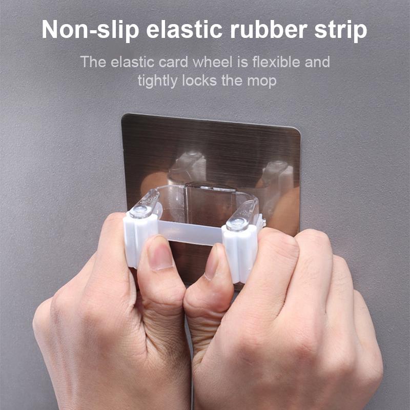 2/4pcs Wall Mounted Mop Organizer Holder Rack Brush Broom Hanger Hooks Housekeeper On Wall for Bathroom Kitchen Storage Hook