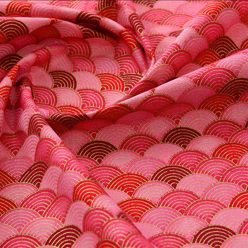 Breiter 140cm Baumwoll-Japanischer Stil Bronzefarbener Jacquard-Satin-Stoff für Cheongsam Kimono Nähen DIY Tasche Handgefertigter Patchwork-Stoff