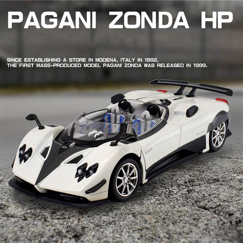 1:24 Pagani Zonda HP Barchetta Supercar Alloy Car Model Sound and Light Pull Back Children's Toy Collectibles Birthday gift