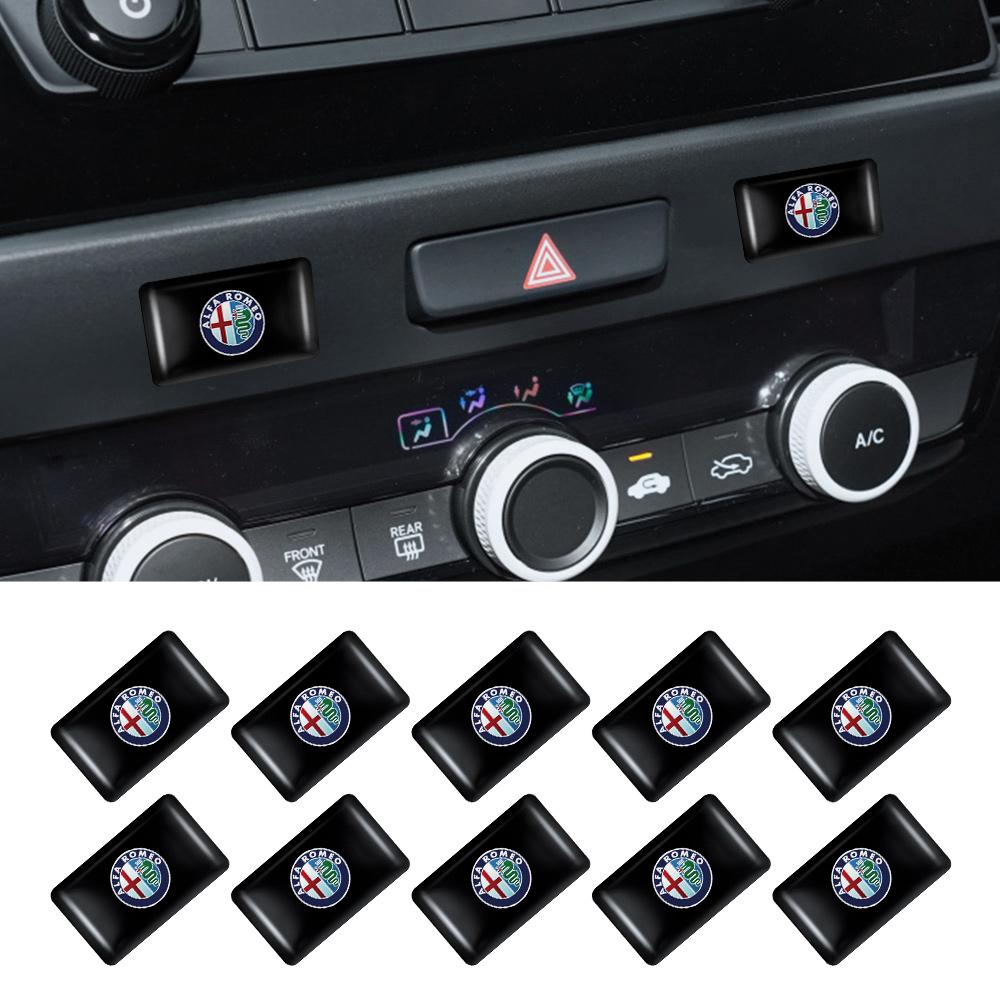 10/20 pz Adesivo Emblema Interno Auto in Resina Decorazione Stemmi Per Alfa Romeo Stelvio Giulia Giulietta MiTo 147 156 159 Accessori