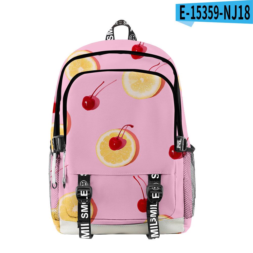 Classic Novelty Cool Fruit Student School Bags Unisex 3D Print Oxford Waterproof Notebook Multifunction Travel Backpacks