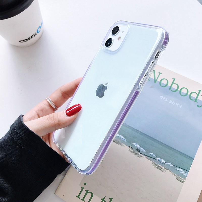 Compre Moldura colorida Capa anti-queda do celular para iPhone 6 7 8 8 X 11  Pro Max Huawei Honor 20 9X Nova 5 6 7 Celular Transparente Tampa traseira  protetora barato — frete grátis, avaliações reais com fotos — Joom