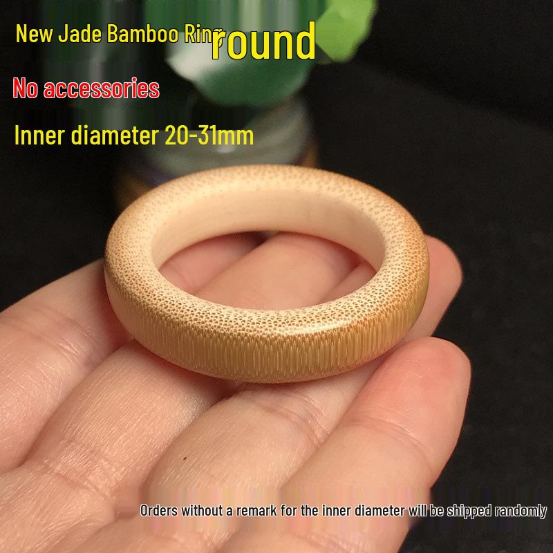 Handmade Double-Sided Polished Mottled Jade Bamboo Thumb Ring for Men and Women