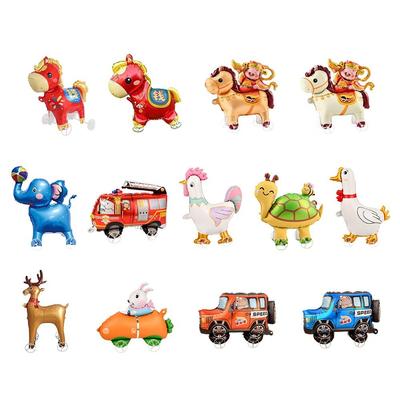 Multi Style Walking Balloon Cartoon Design Wheeled Pony Balloon 4D Balloons  Children Outdoor