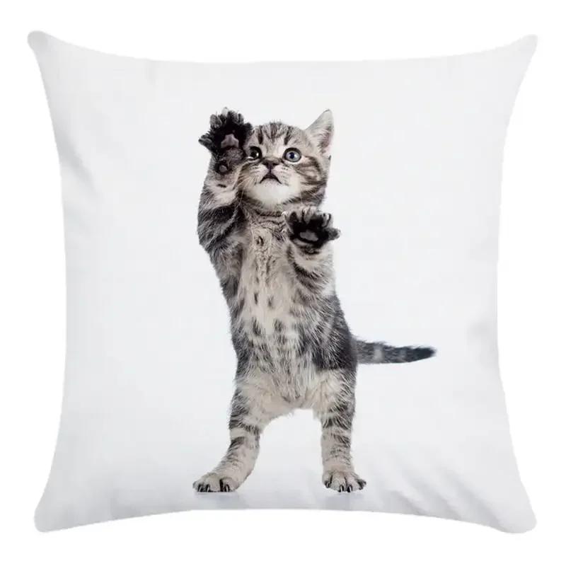 Animal Cute Cat Decorative Pillows Case Super Soft Print Cushion Cover  Living Room Decoration Accessories Home Decor for Chair