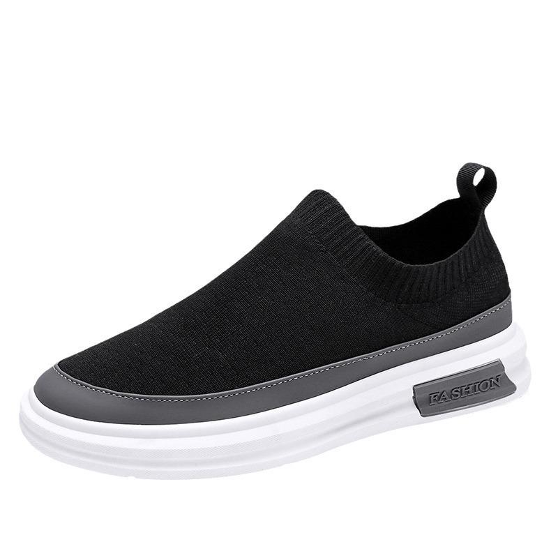 Men's shoes New men's casual sports shoes Flying woven mesh one pedal breathable board shoes Fashion student shoes