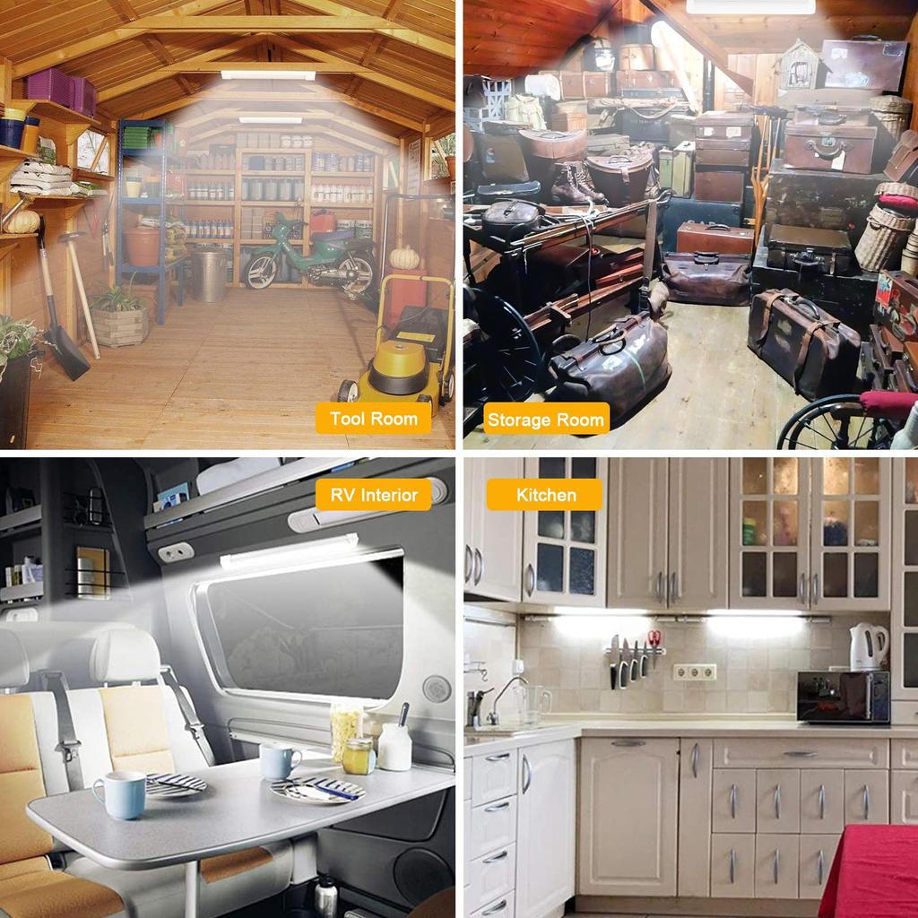 4 Pack 12V 108 LEDs Car Interior LED Light Bar Led Light Strips with ON/OFF Switch for Car Trailer Truck Van