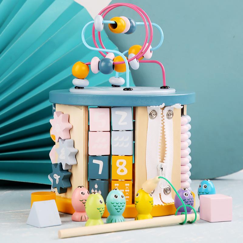 Children'S Bead Puzzle Infants Over 6 Months Montessori Intellectual Development Beaded Small Toys Treasure Box Building Block