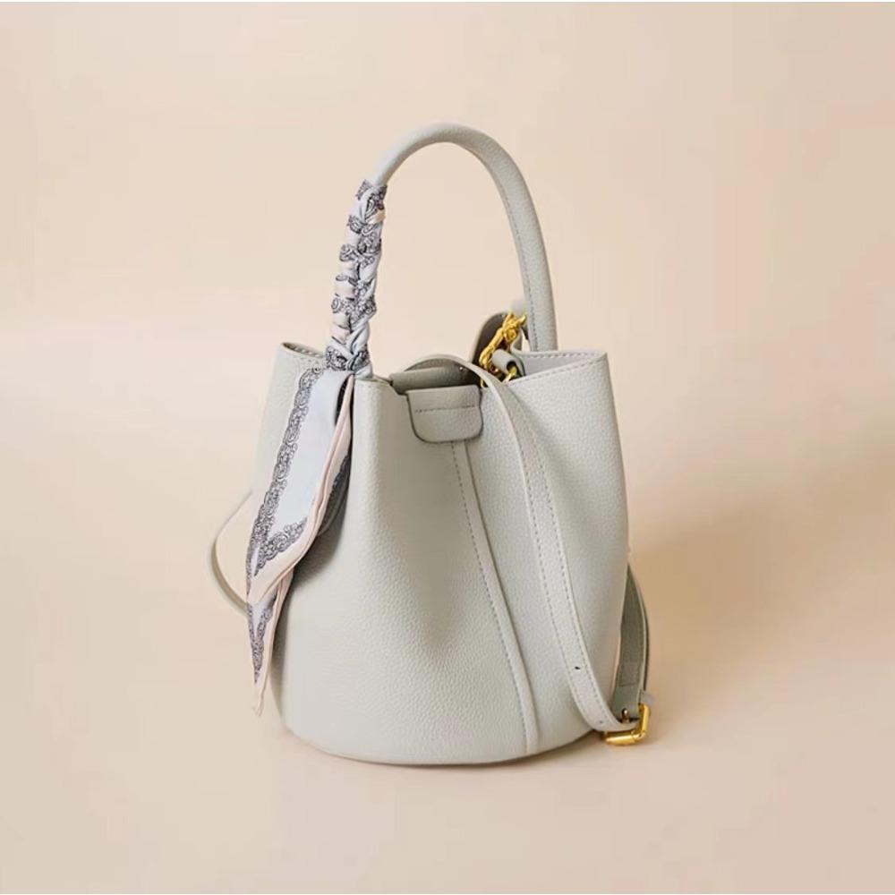 

Кожаная Сумка-Ведро Премиум Текстуры Женская Новая Универсальная Модная Вместительная Сумка-Мессенджер светло-синий