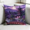 Japanese Town Mount Fuji Square Double-Sided printed Pillow Case Bedroom Bedside Pillow Sofa Cushion Cover Gift