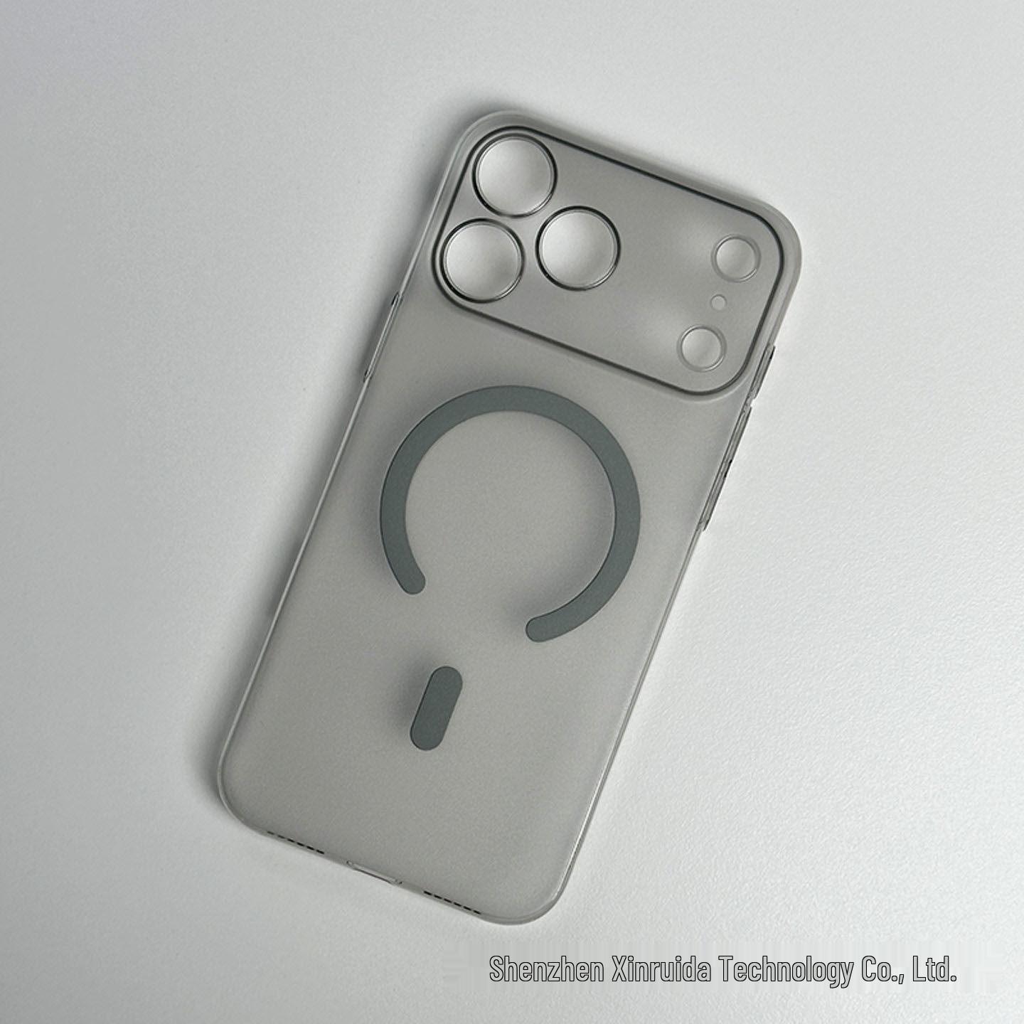 Ultra-Thin Frosted iPhone 17 Pro Max Magnetic Semi-Transparent Drop-Proof Protective Cover. 12 Pro серый