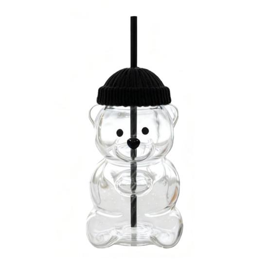 Bjørn Drikkekopp Søt Kaffekopp 20oz Morsomme Glasskopper for Kaffe Melk Te Juice Varmebestandig Glass for Selskaper Hjemmekontor