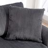3-Seater Sofa with Decorative Cushions, Corduroy Sofa for Living Room, Bedroom, 212 Cm Wide, Dark Gray