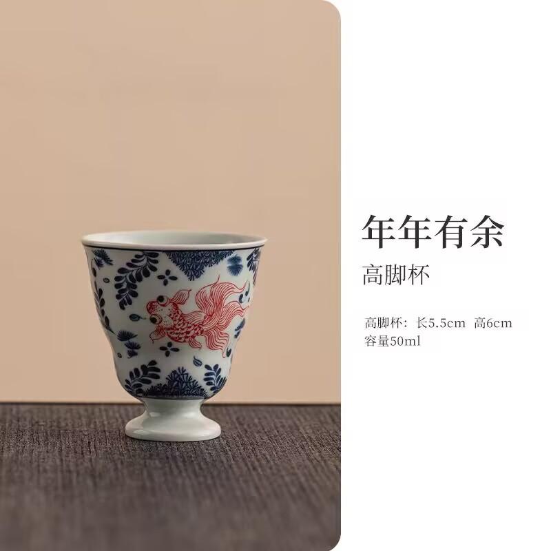 Сине-белая подглазурная роспись Мастер-чашка Керамическая чайная чашка Ретро Высококлассная Персональная Специальная Одиночная чашка Набор для чая Кунг-фу Чашка