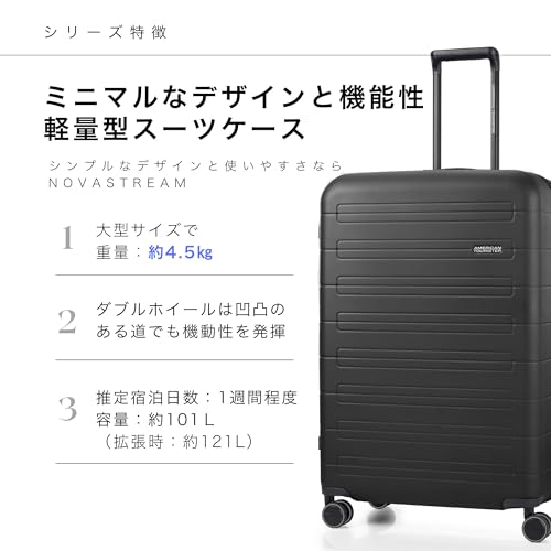 American Tourister Novastream Carry-on Suitcase, Small Spinner 55 with Expandable Function, Lightweight, 36L, 55cm, 2.6kg, New Model, Nomad Green