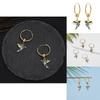 Hummingbird Animal Earrings Alloy Water Drilling Vintage Hoop For Teens