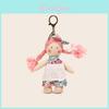 Cottage Style Girl Plush Pendant With Checkered Bows And Dress Decor For Backpack Decor