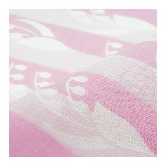 Sen no Anbo Tenugui "Stripe Lily of the Valley Pink" Hand-dyed 100% Cotton Tokuoka Made in Japan 35cm x 100cm Lily of the Valley Flower of Happiness