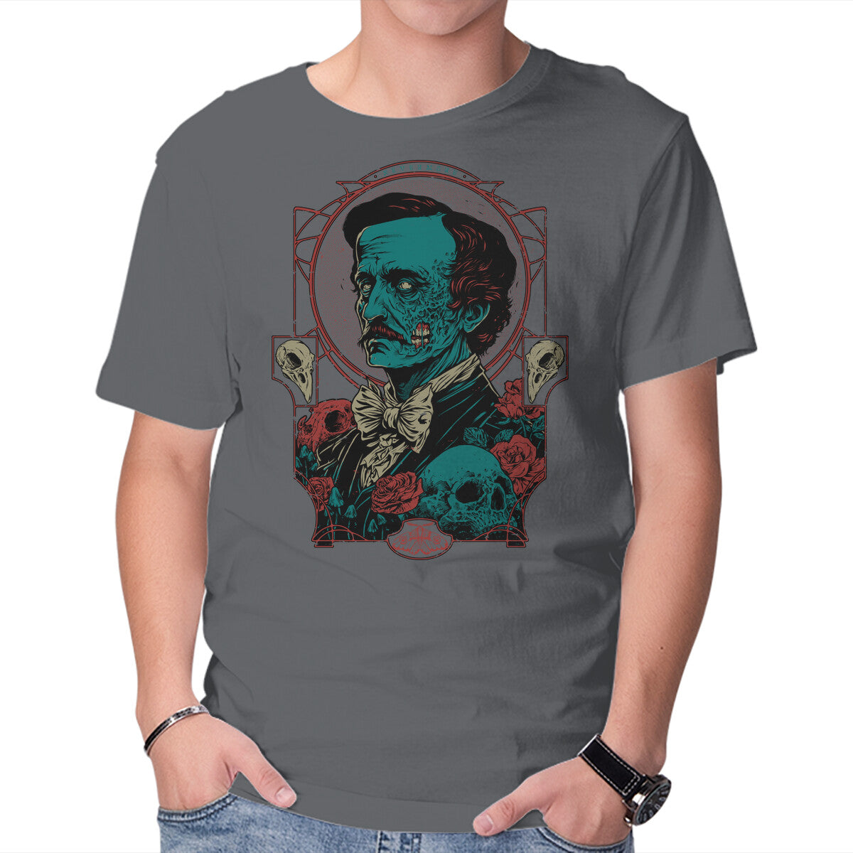 Unisex Crew Neck T-Shirt Horrific Portrait Graphic Short Sleeve Casual Tee XXXL