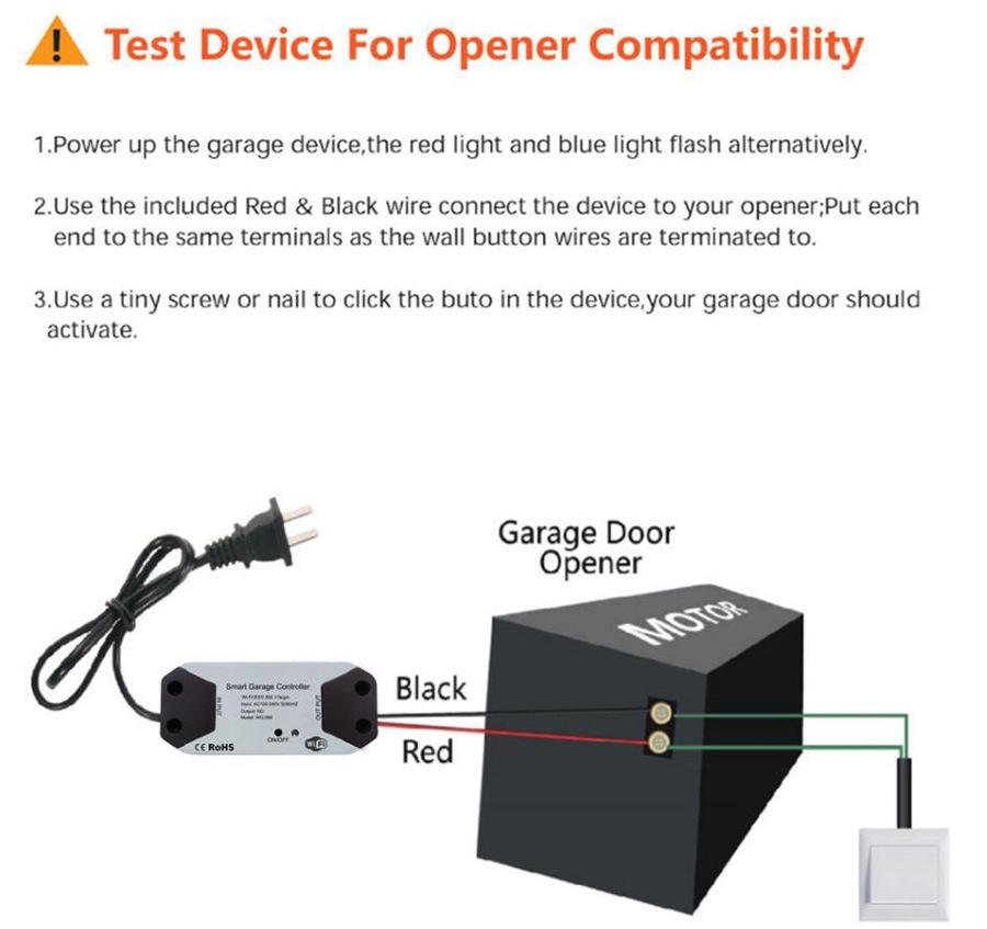 Tuya Smart WiFi Voice-Controlled Garage Door Controller with Flip-Up Docking Speaker (English Version)