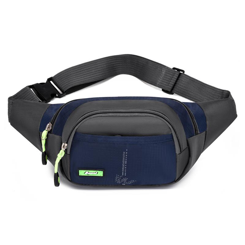 

6-цветная регулируемая поясная сумка - спортивный стиль на молнии, интегрированный карман для телефона, незаменима для походов на открытом воздухе, бега, велоспорта и dai темно-синий