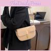Simple Minimalist Pu Leather Saddle Bag With Stitching Details And Polyester Lining