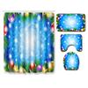 Christmas Waterproof Shower Curtain Four-Piece Floor Mat Combination Bathroom Water-Absorbing Non-Slip Carpet Door Mat Foot Mat