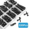 Zmbroll 220pcs M4 Hex Socket Head Cap Grade Black Carbon Hex Socket Sheet Metal Wood Screws with Wrench Self-Tapping Screws,