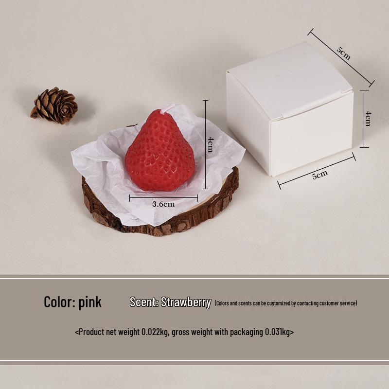 Strawberry-Scented Soy Wax Candle: Creative Fruit-Shaped Home Decor & Birthday Party Favor
