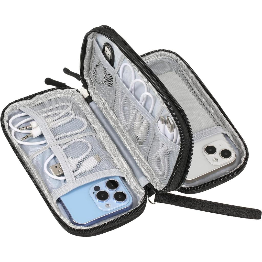 Electronic Organizer Bag,Waterproof Portable Travel Cable Storage Bag,Multifunctional Cord Storage Case for USB Drive,Dard Drive, Power Bank,Charger
