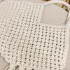 Diseño de Verano Bolso de Hombro Tejido con Borlas para Mujer Versátil de Moda Playa Calado Bolso de Mano Ligero Bolsas de Paja para Vacaciones