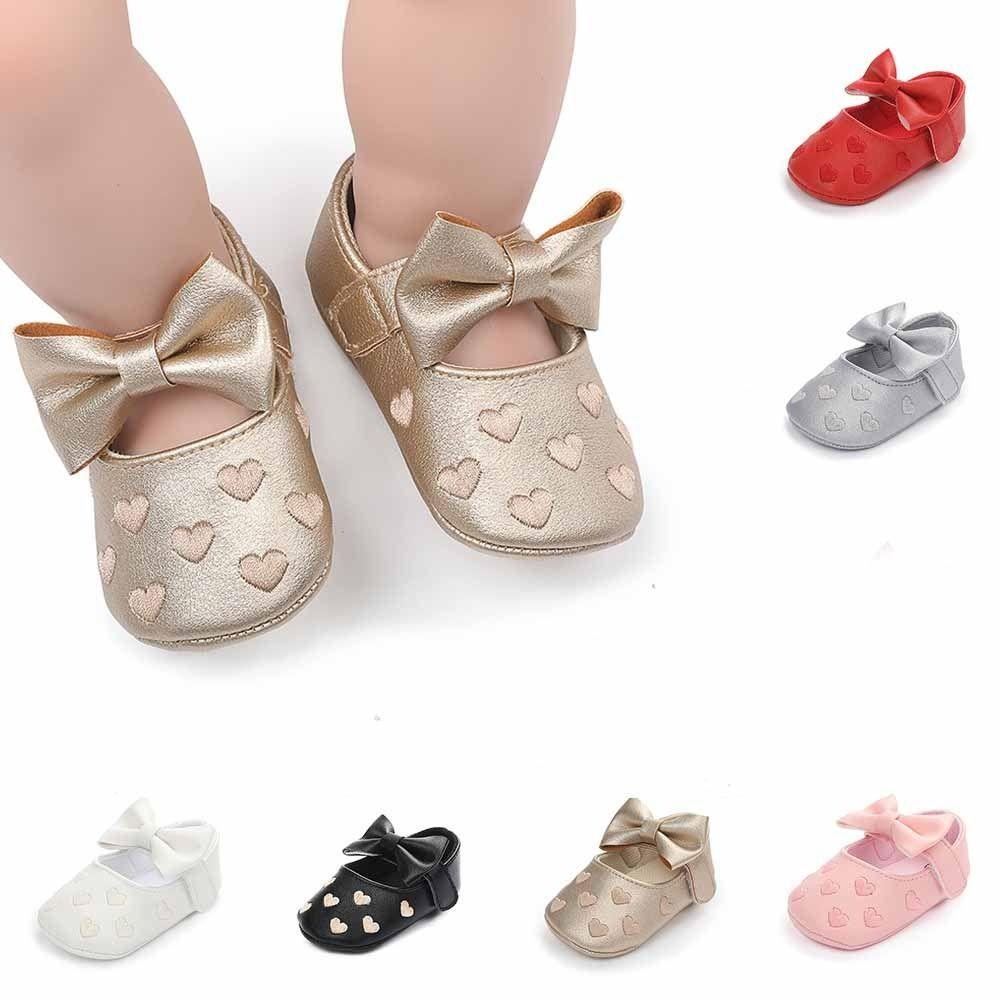Cute Appearance Toddler Shoes Love Bow Newborn  First Walkers Cute Crib Shoes  First Steps