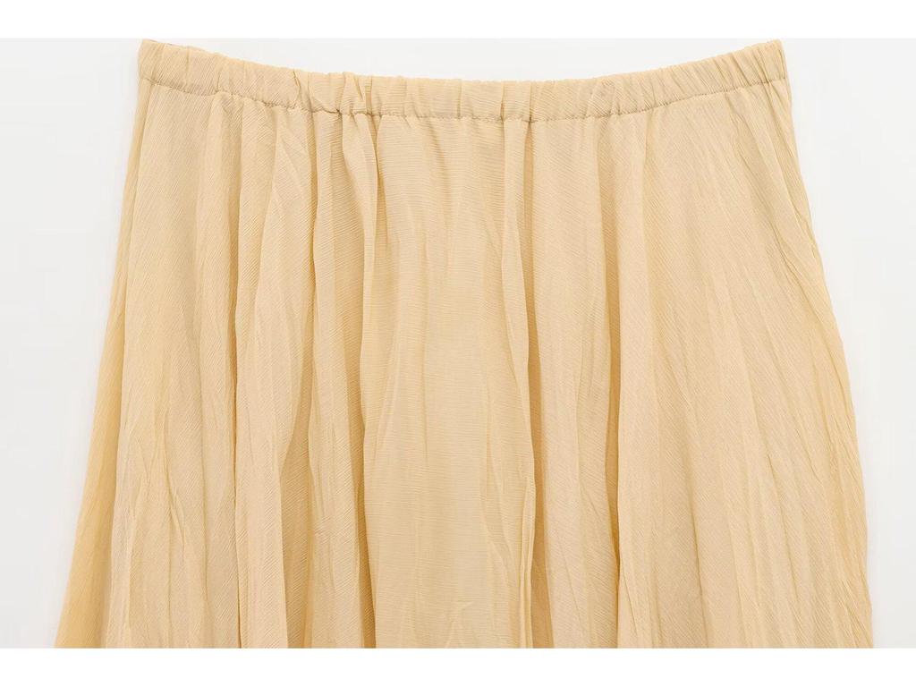 2025 European & American Style High-End Women's Pleated High Waist Slimming Midi Skirt