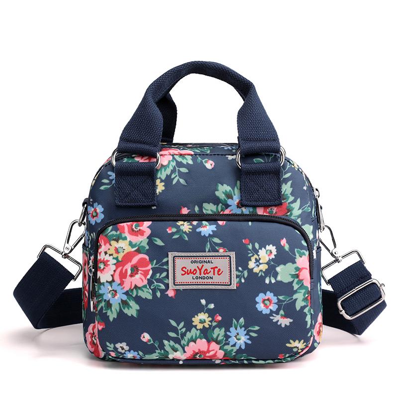

Fashion Floral Pattern Women s Shoulder Bag Durable Nylon Handbag Female Multi Pockets Messenger Bag sac 21cm x 22cm x 11cm