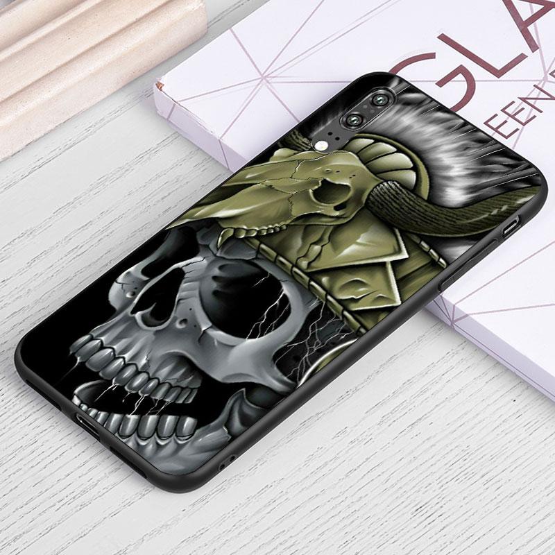 Czaszka Ponurego Żniwiarza Szkielet Dla Samsunga Galaxy A40 S A30 S A2 A20E A20 S A10S A10 E A90 A80 A70 S A60 A50S Czarny Miękki Pokrowiec na Telefon