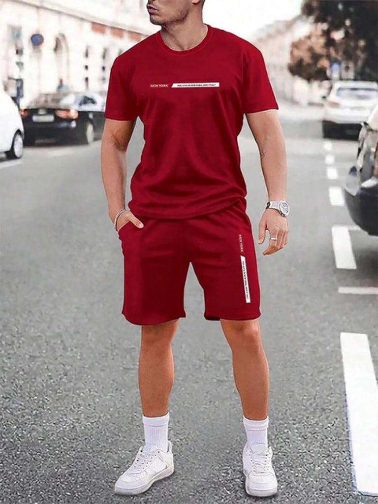 Urban Street Fashion Trend 3d Printed Men's Crew Neck Short Sleeve Suit Outdoor Simple Crew Neck Top Casual and Comfortable Shorts