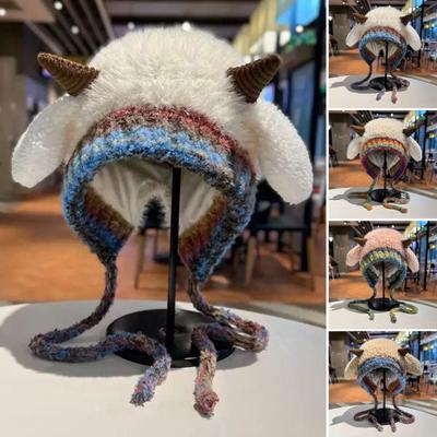 Kids Hat Penguin Design Knitted Winter Hat Thickened Warm 2 In 1 Autumn Winter Knitting Hat Convertible Tote Bag