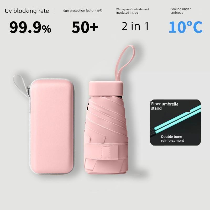 Creative Sun Protection Small Gold Umbrella, Dual-Use Umbrella for Sun and Rain, 50% off Umbrella for Women, 40% off Compact Umbrella for Sun and Rain